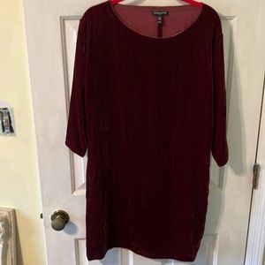 Eileen Fisher burgundy velvet dress/tunic PM